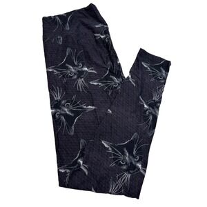 LuLaRoe Womens Leggings Size TC Black White Cats Faces Kitten Tall And Curvy NWT